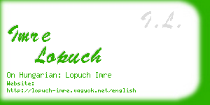 imre lopuch business card